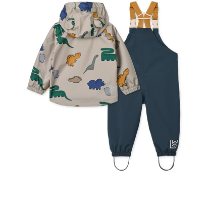 LIEWOOD - MANU RAINWEAR SET - DINOSAURS / MIST