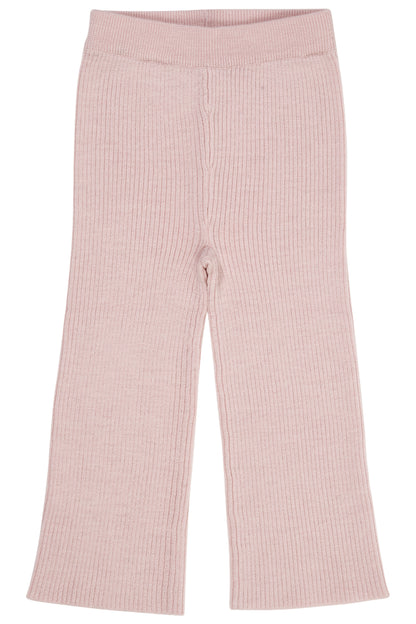 Copenhagen Colors – Weite Rippenhose aus Merinowolle, Dusty Rose