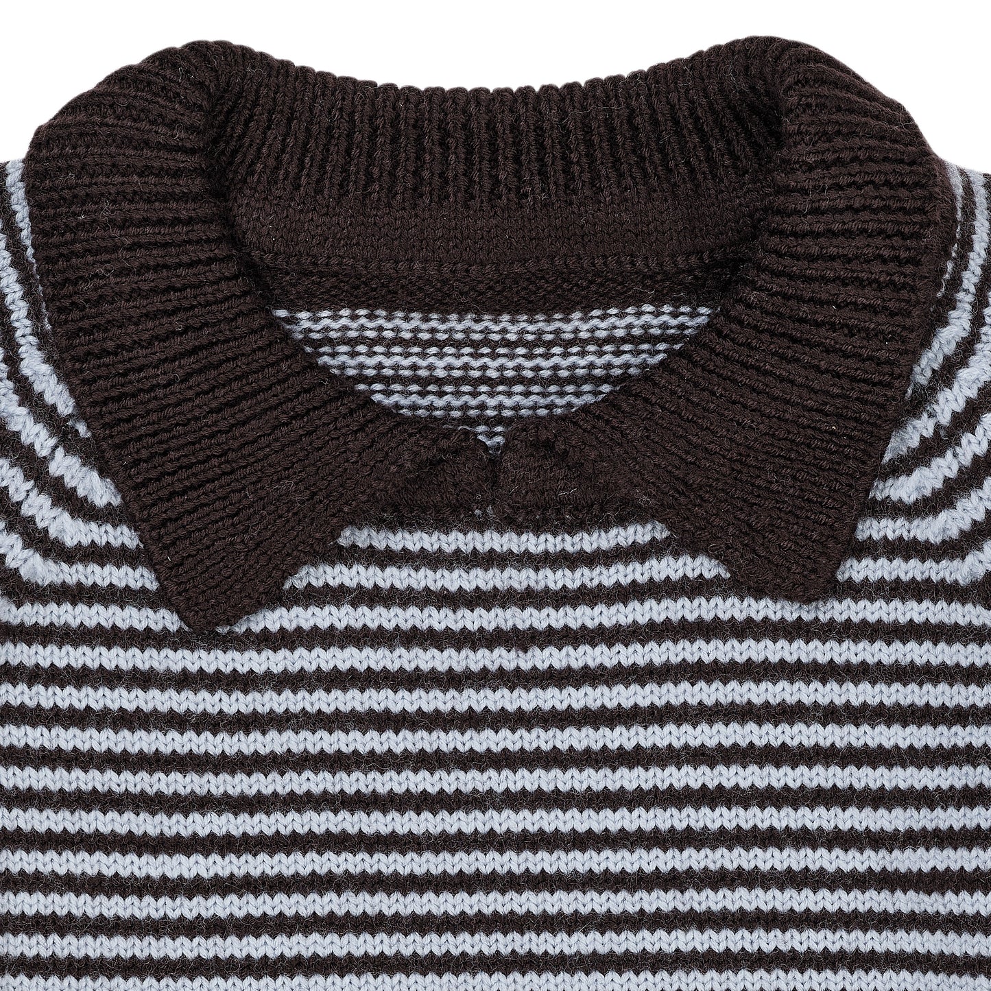 COPENHAGEN COLORS Merino Streifenbluse mit Kragen