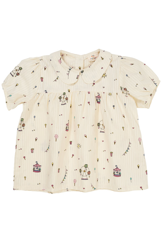 Copenhagen Colors Printed Blouse W. Collar Tivoli print