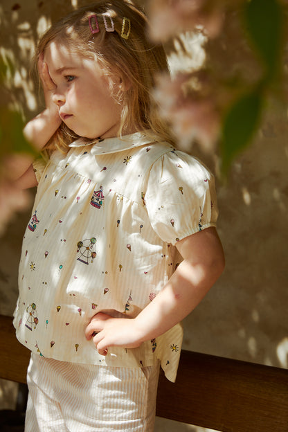 Copenhagen Colors Printed Blouse W. Collar Tivoli print
