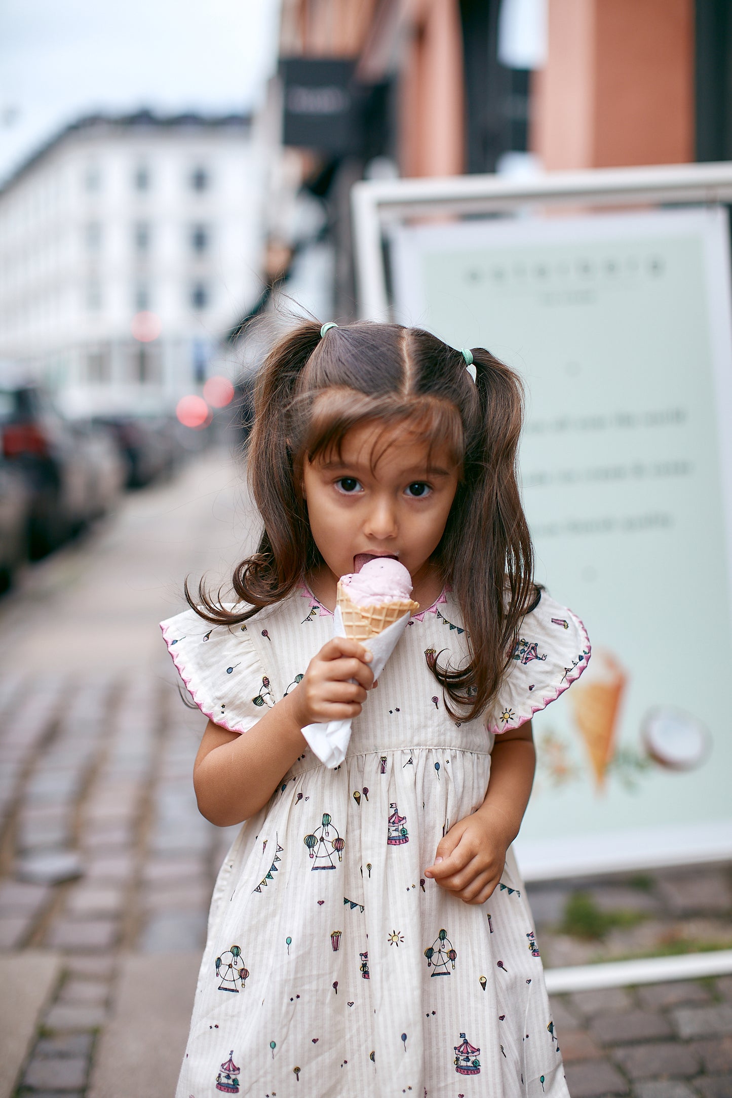 Copenhagen Colors Printed Dress W. Ruffle Sleeves Tivoli Print