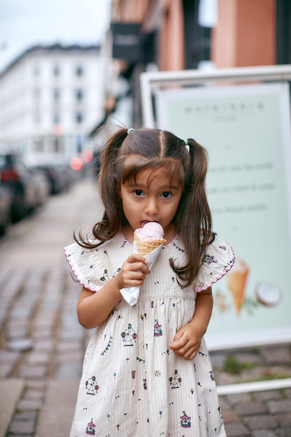 Copenhagen Colors Printed Dress W. Ruffle Sleeves Tivoli Print