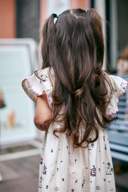 Copenhagen Colors Printed Dress W. Ruffle Sleeves Tivoli Print