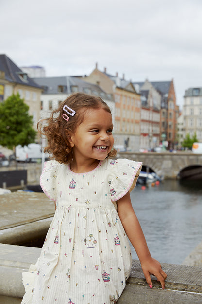 Copenhagen Colors Printed Dress W. Ruffle Sleeves Tivoli Print
