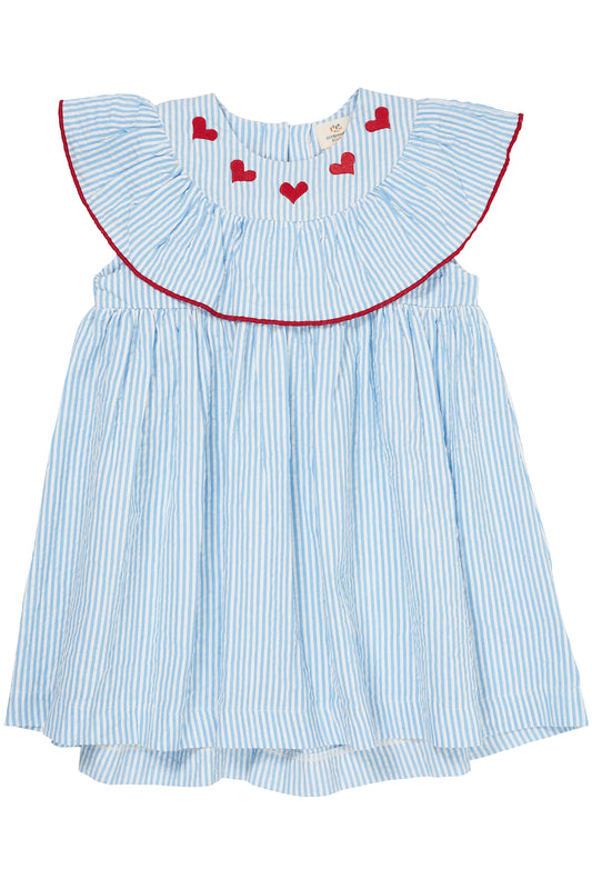 Copenhagen Colors Seersucker Dress W. Heart