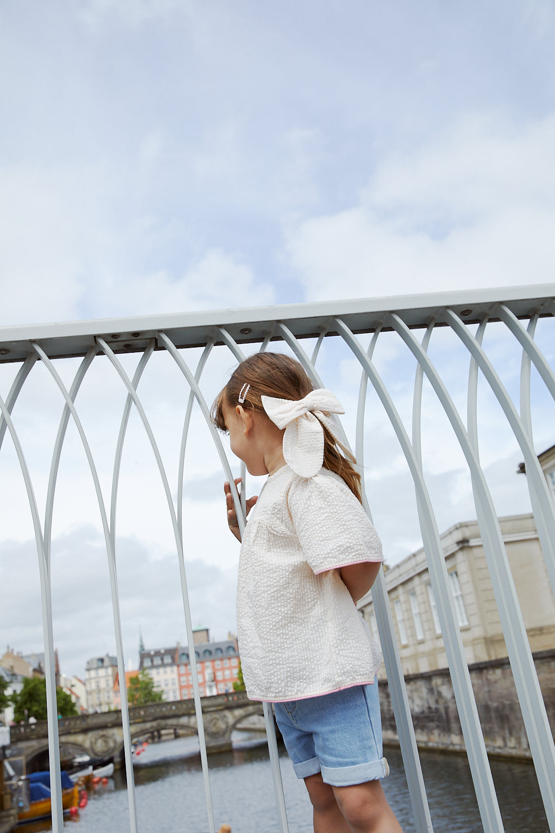 Copenhagen Colors Seersucker Blouse W. Contrast Edge