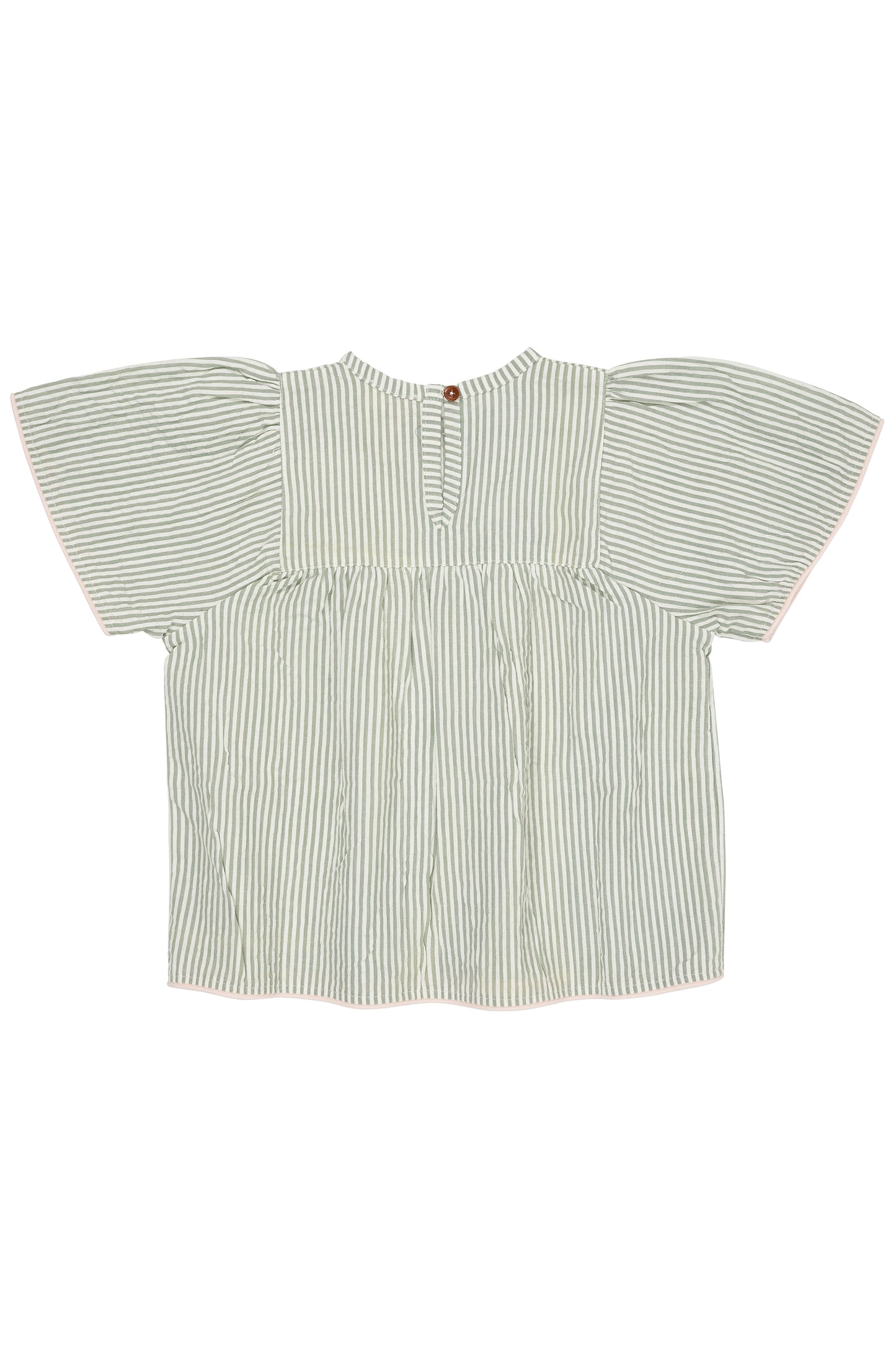 Copenhagen Colors Seersucker Blouse W. Contrast Edge