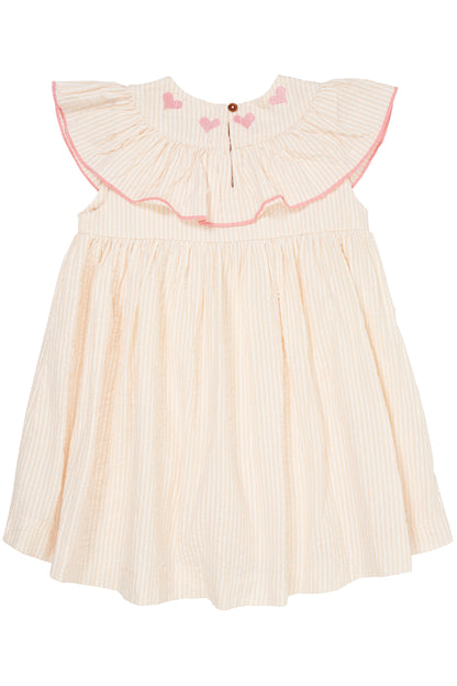 Copenhagen Colors Seersucker Dress W. Hearts