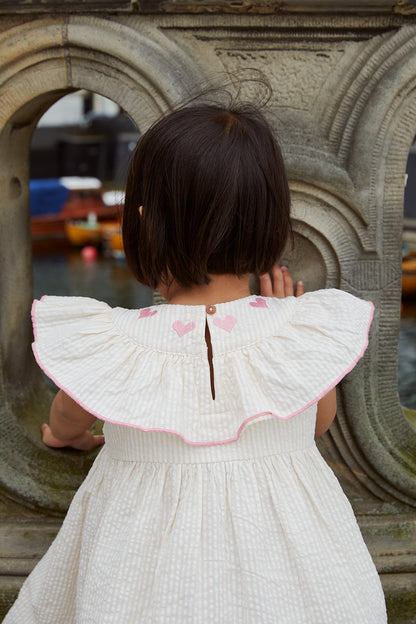 Copenhagen Colors Seersucker Dress W. Hearts