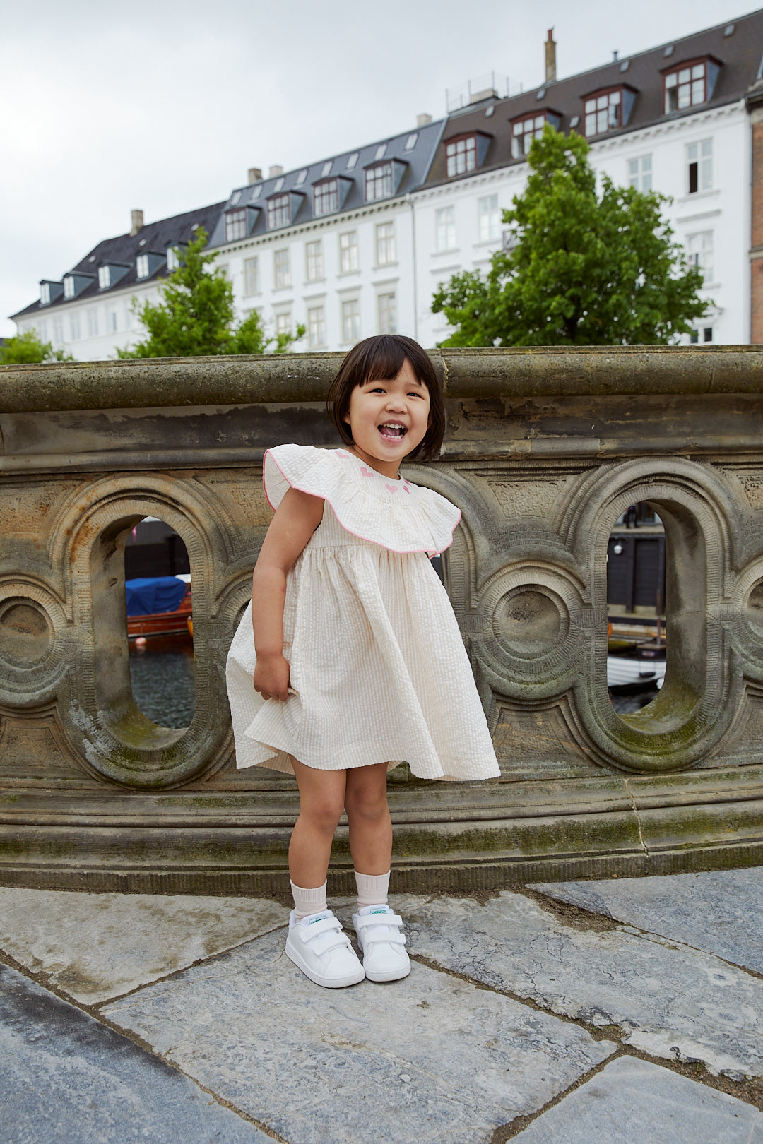 Copenhagen Colors Seersucker Dress W. Hearts