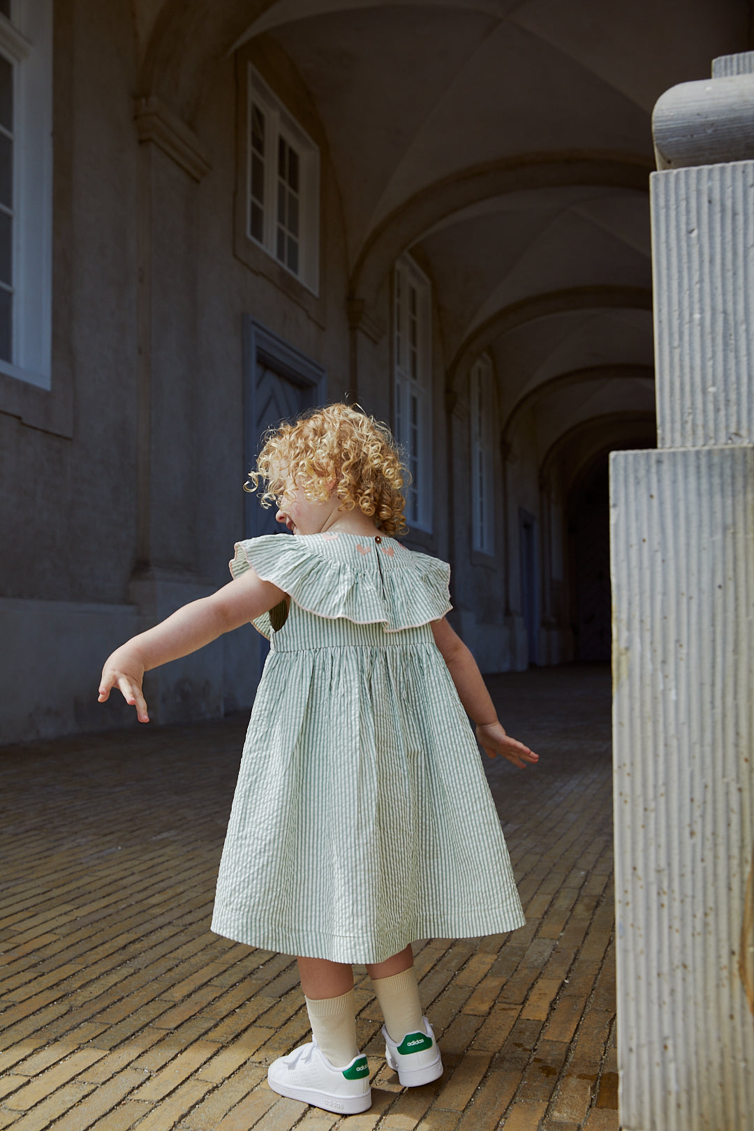 Copenhagen Colors Seersucker Dress W. Heart