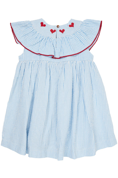 Copenhagen Colors Seersucker Dress W. Heart