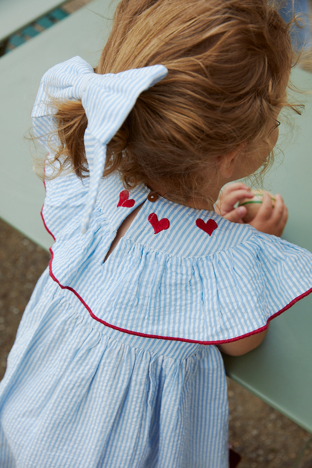 Copenhagen Colors Seersucker Dress W. Heart
