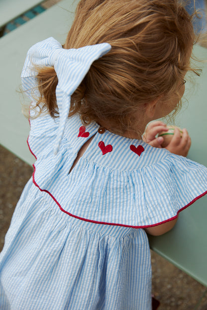 Copenhagen Colors Seersucker Dress W. Heart
