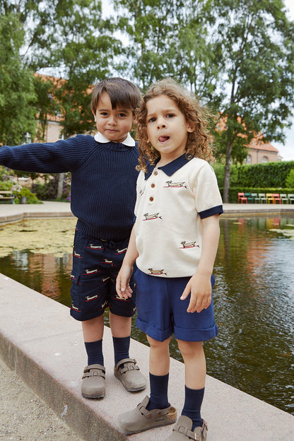 Copenhagen Colors Twill Shorts W. Pockets & Embroidery