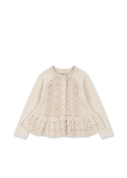 Konges sløjd Cabby Frill Cardigan Off White Melange